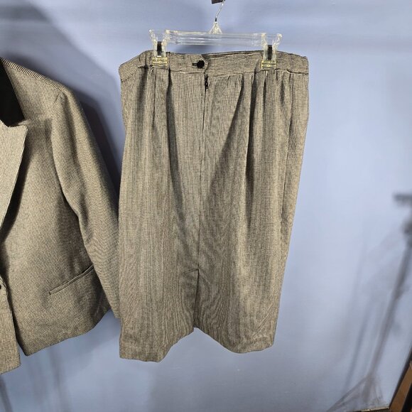 Ms. Russ Women's Houndstooth Button Up Blazer and Skirt Set See Measurements - Picture 8 of 10